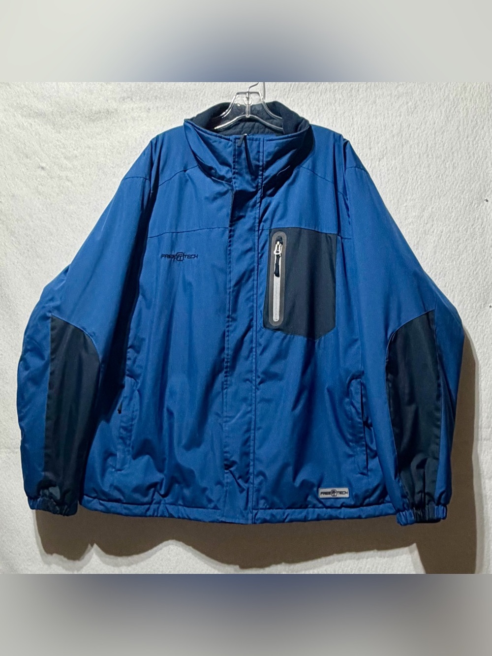 Free Tech Performance Outerwear Jacket Coat Mens Size XL 46-48 Blue Fleece Lined